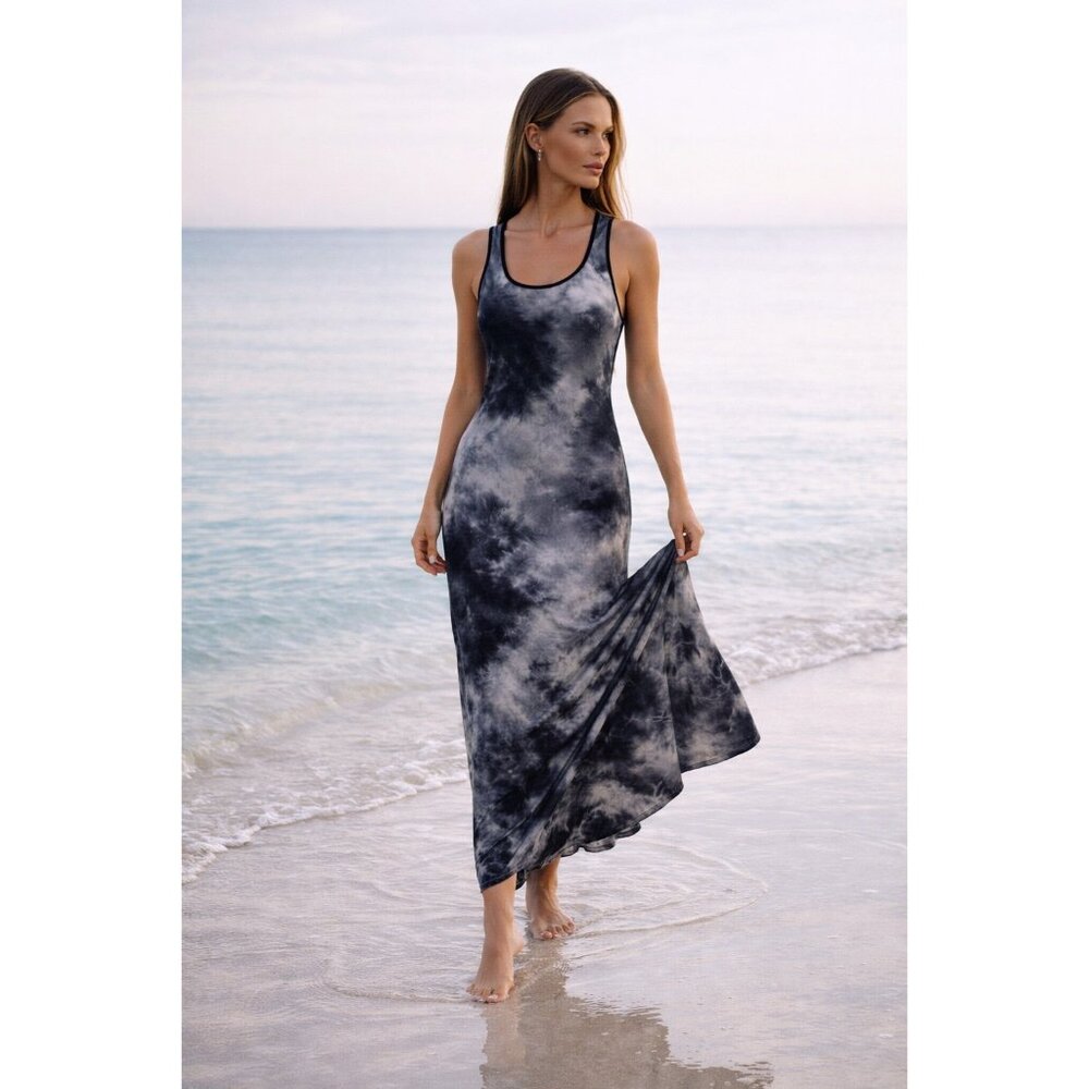Go Couture Tie-Dye Longline Tank Dress Medium - Picture 5 of 14